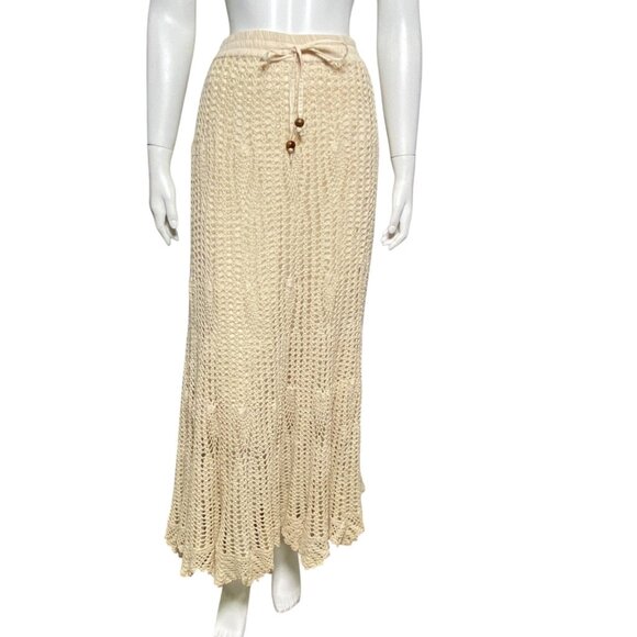 Westport 1962 Crochet Maxi Skirt Womens Size L Pull On Boho Festival Western - Picture 1 of 7